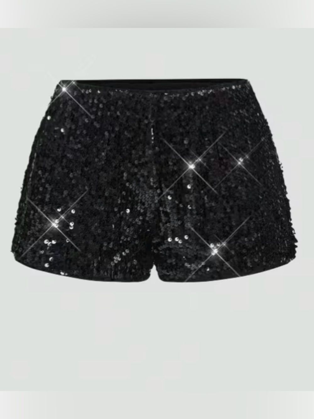 Black Sequin Women's Party Shorts